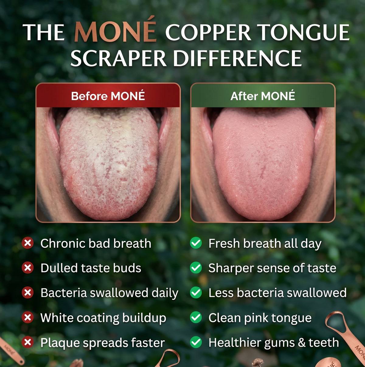 Moné™ Copper Tongue Scraper